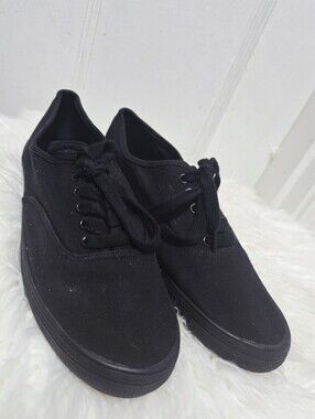 American Eagle Sneaks Women's Bal Black Classic Canvas Sneakers Shoe Size 9